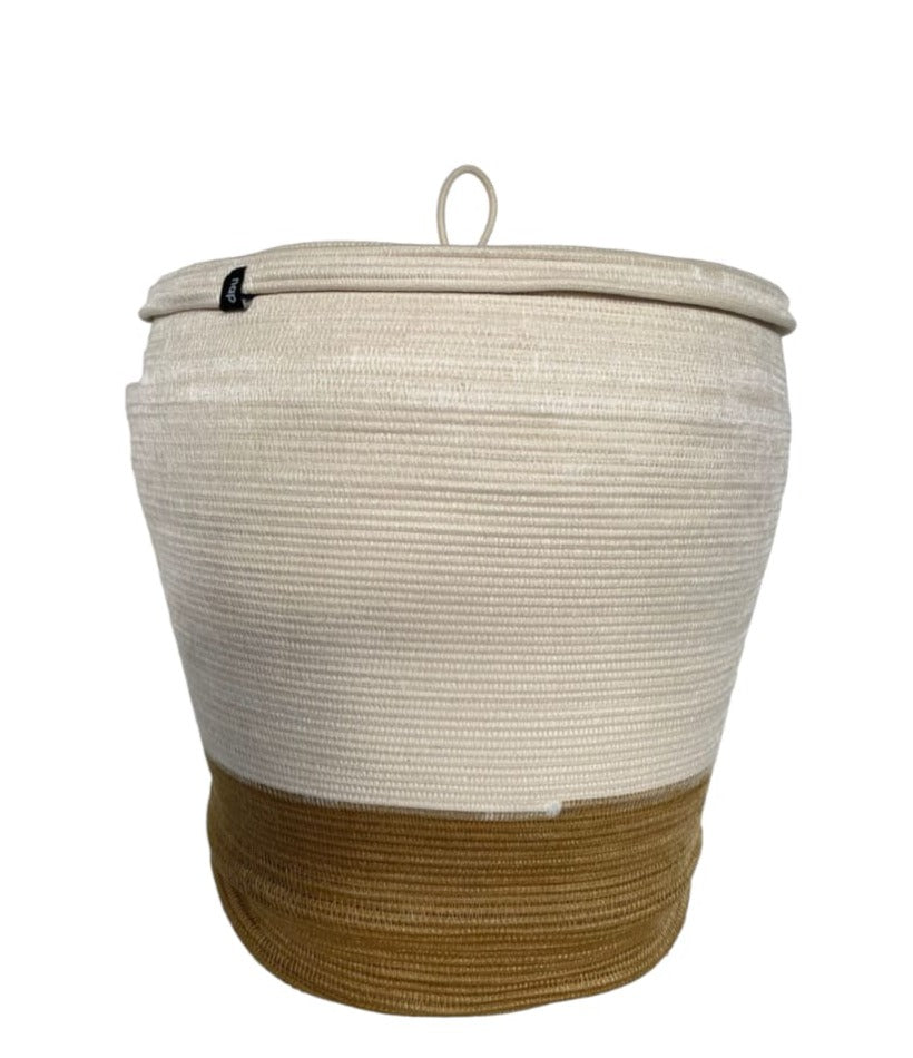 IVORY AND JUTE BASKETS