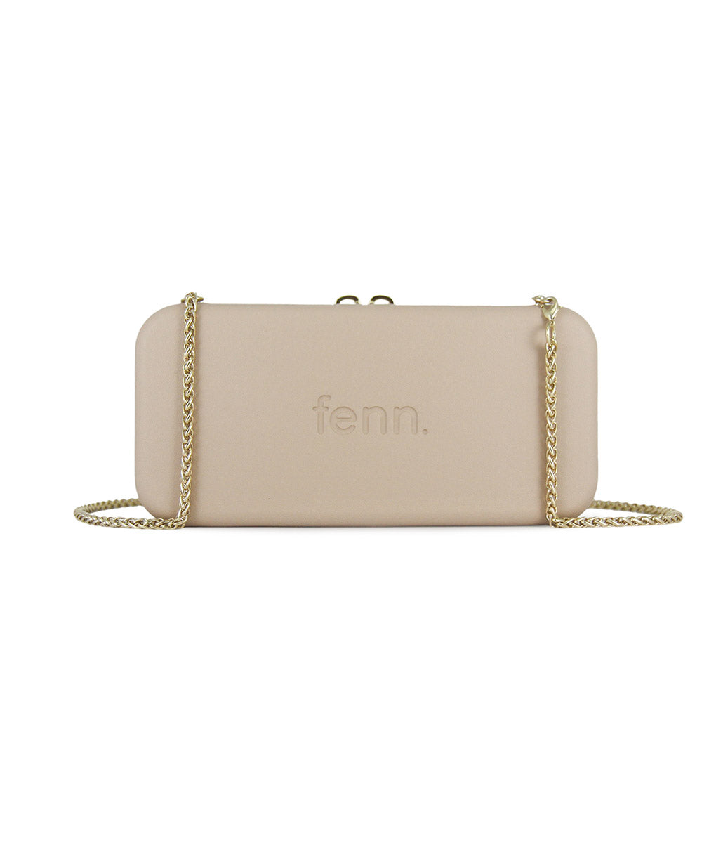 FENN SAND WALLET WITH GOLD CHAIN