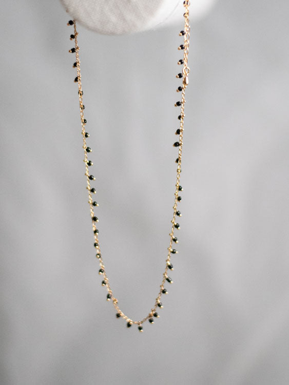 BLACK MULTI-BEADED NECKLACE