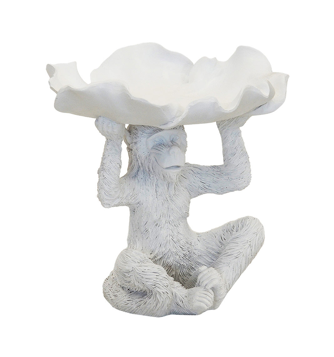 WHITE RESIN MONKEY PETAL SMALL