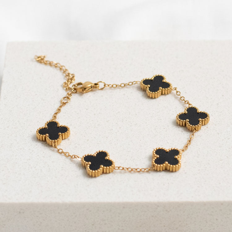 BLACK FLOWER BRACELET