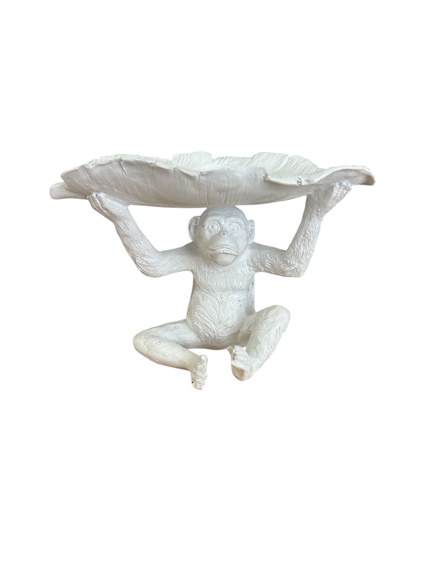 WHITE AND BLACK MONKEY TEA LIGHT HOLDER - SMALL