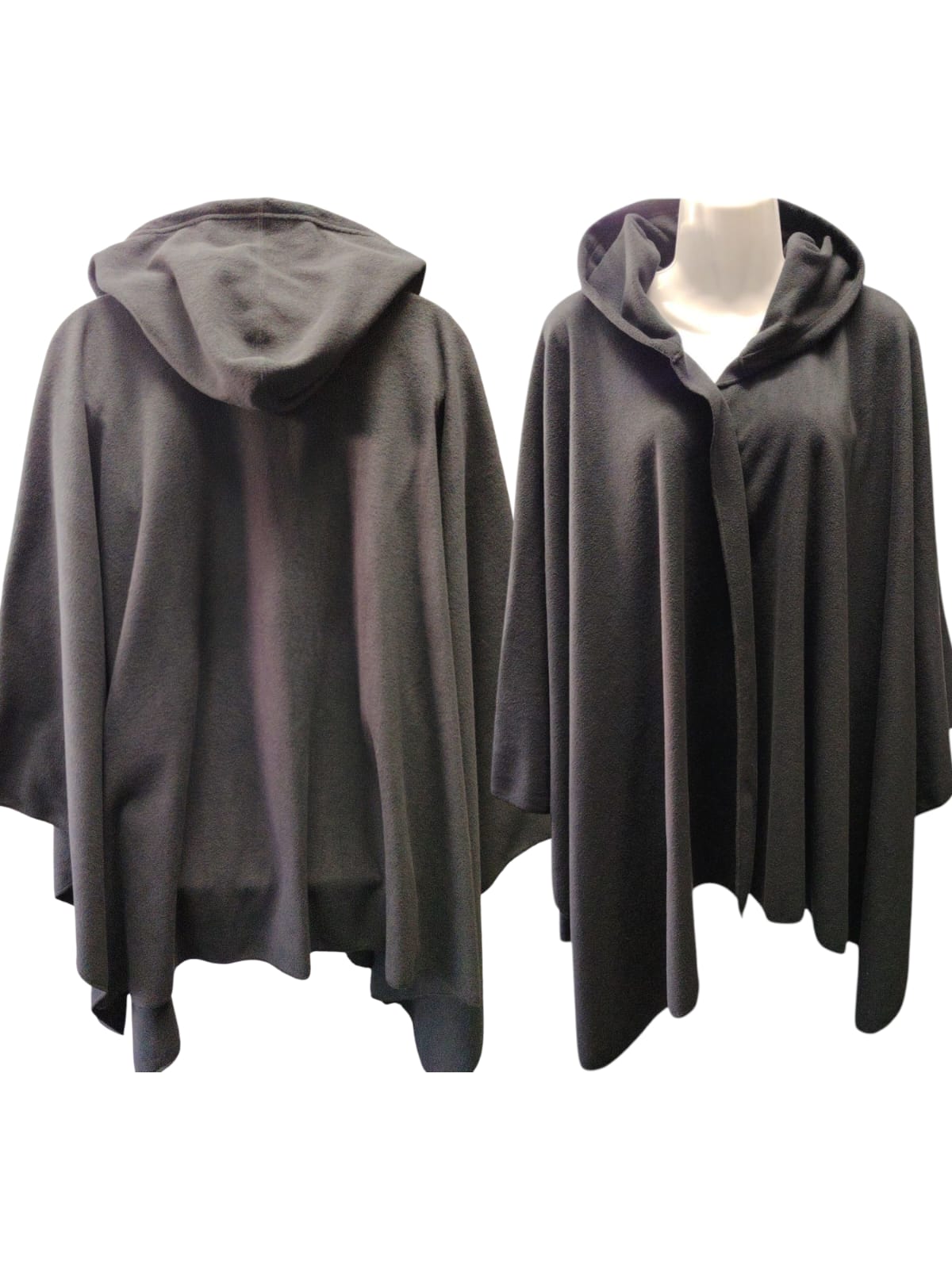 WINTER FLEECE PONCHO WITH HOOD