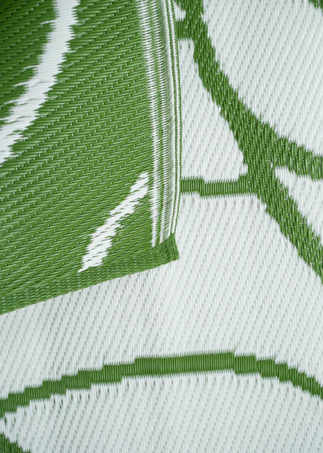 UPCYCLED WOVEN MAT GREEN & WHITE