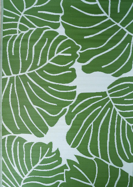 UPCYCLED WOVEN MAT GREEN & WHITE