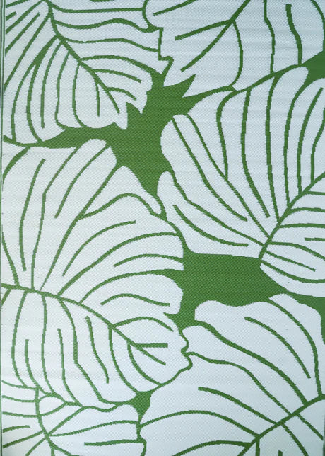 UPCYCLED WOVEN MAT GREEN & WHITE