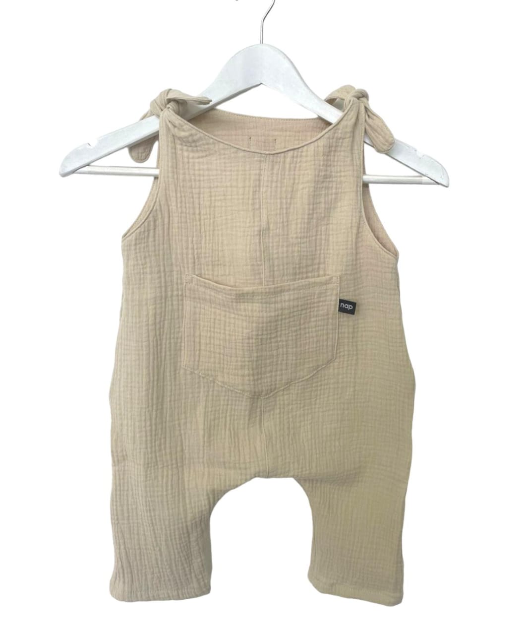 NAP BABY MUSLIN ROMPER STONE & LINEN
