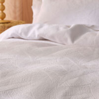 WHITE COTTON MANON COVERLET SET