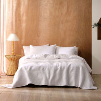 WHITE COTTON MANON COVERLET SET