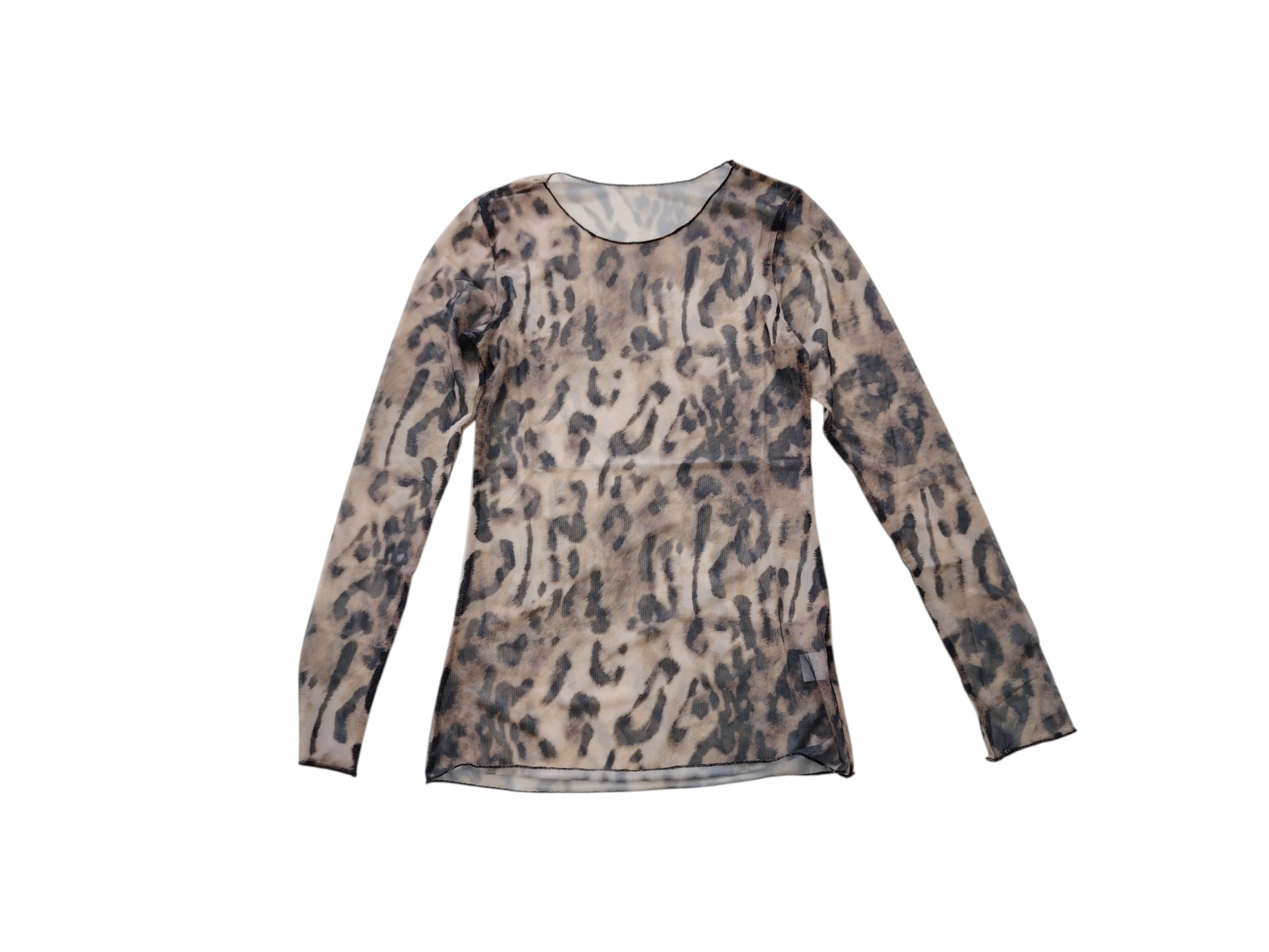 MESH RAW EDGE TEE long sleeve