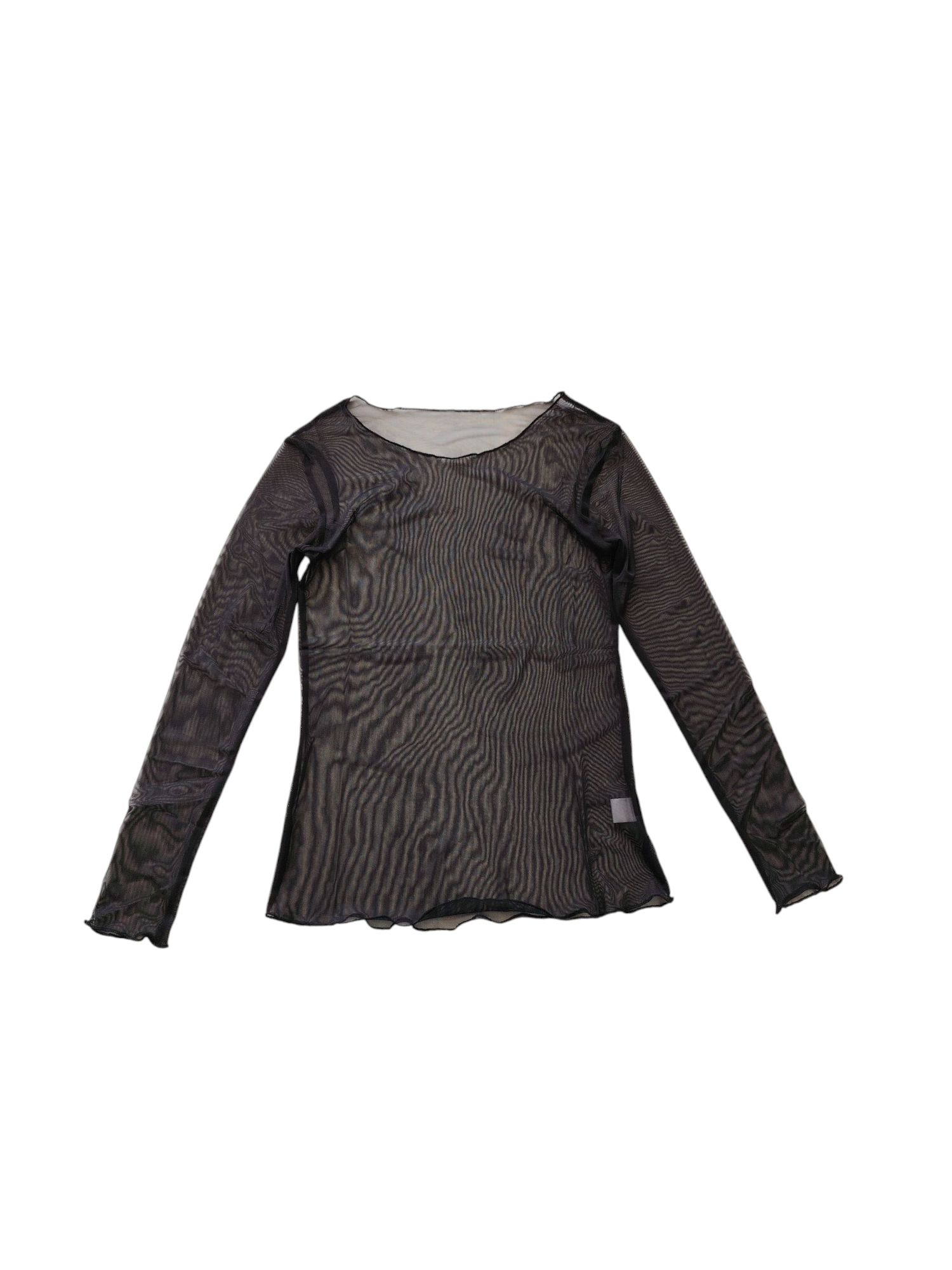 MESH RAW EDGE TEE long sleeve
