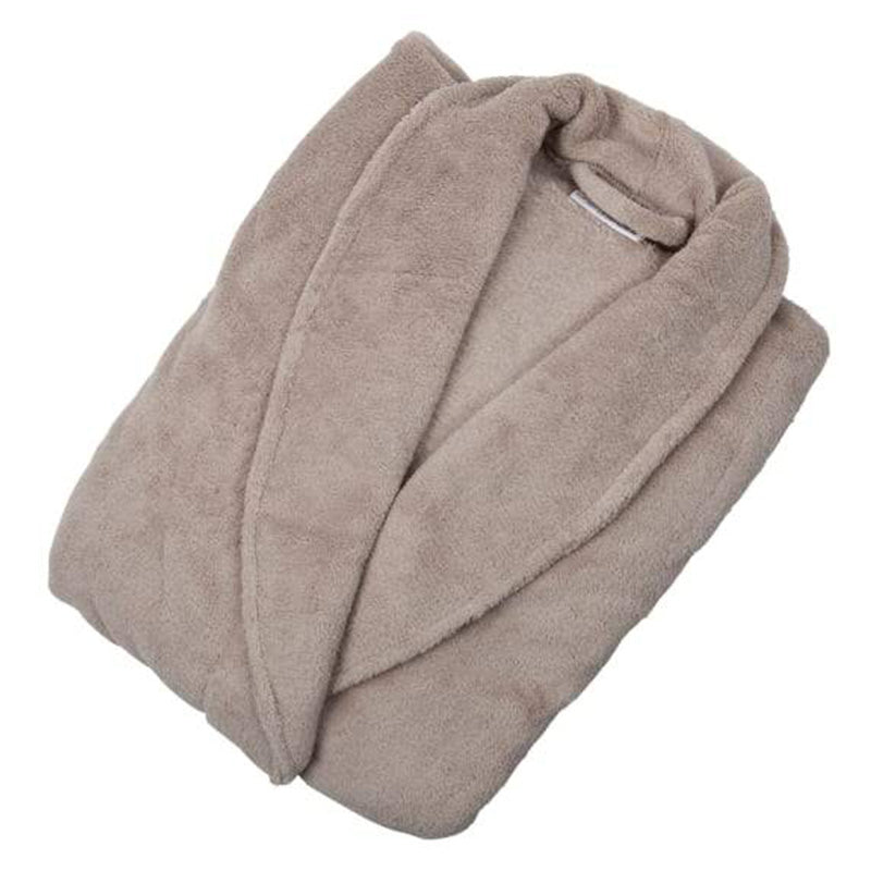 TAUPE PLUSH FLEECE BATHROBE