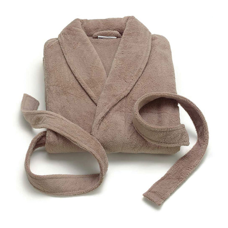 TAUPE PLUSH FLEECE BATHROBE