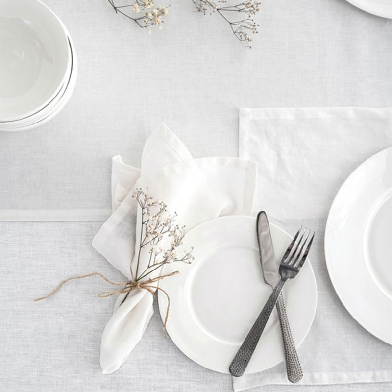 TABLE LINEN WHITE-STONE-CHARCOAL