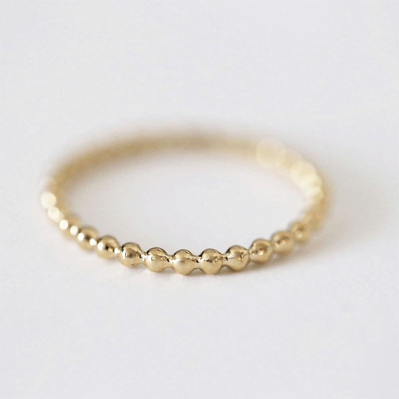 CHUNKY BALL STACK RING