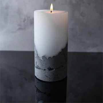 RUSTIC RAW CEMENT CONCRETE PILLAR CANDLE