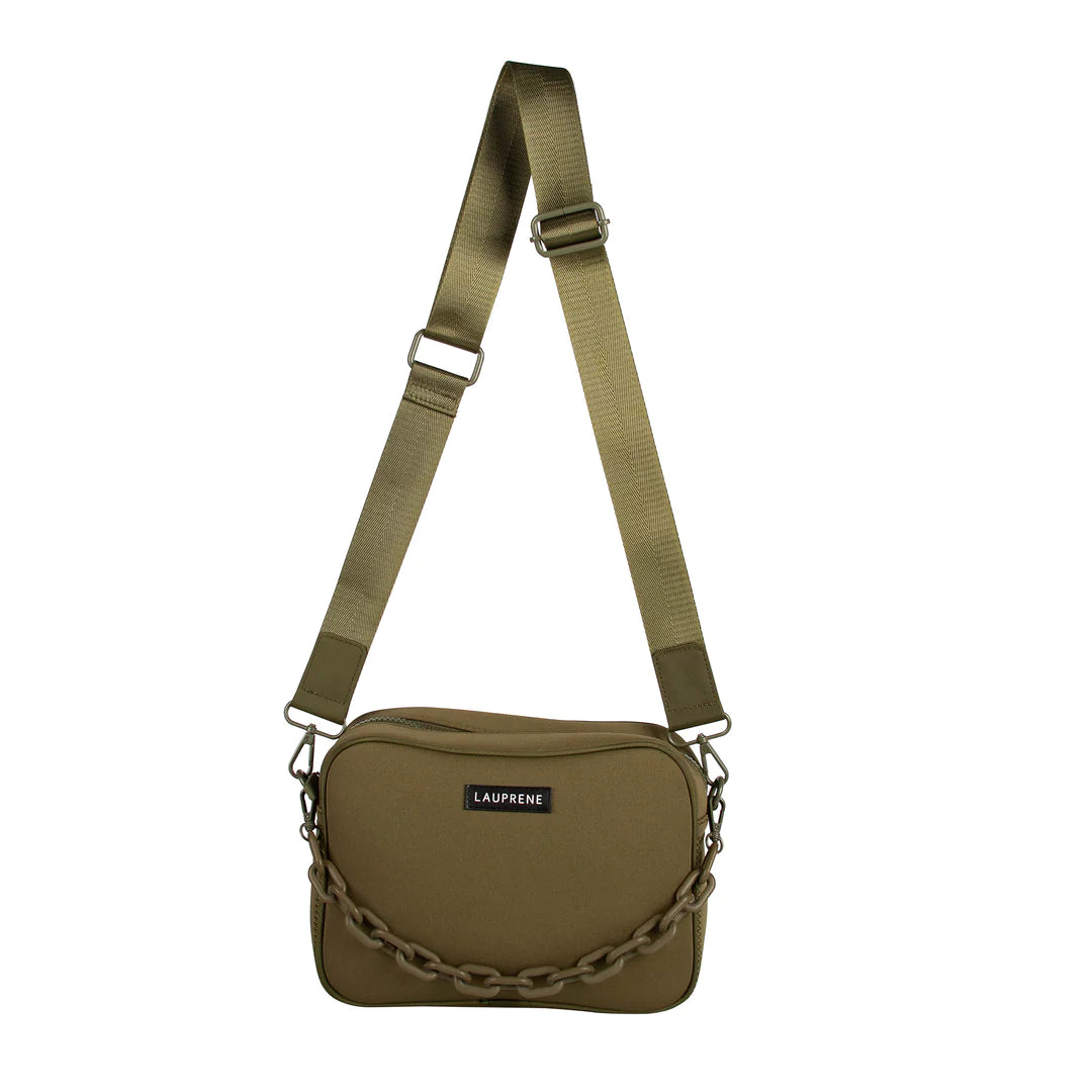 WANDERER NEOPRENE LAUPRENE CROSS BODY WITH CHAIN STRAP