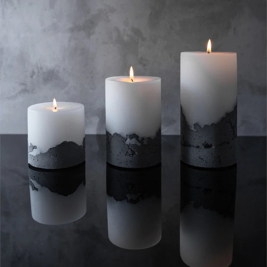 RUSTIC RAW CEMENT CONCRETE PILLAR CANDLE