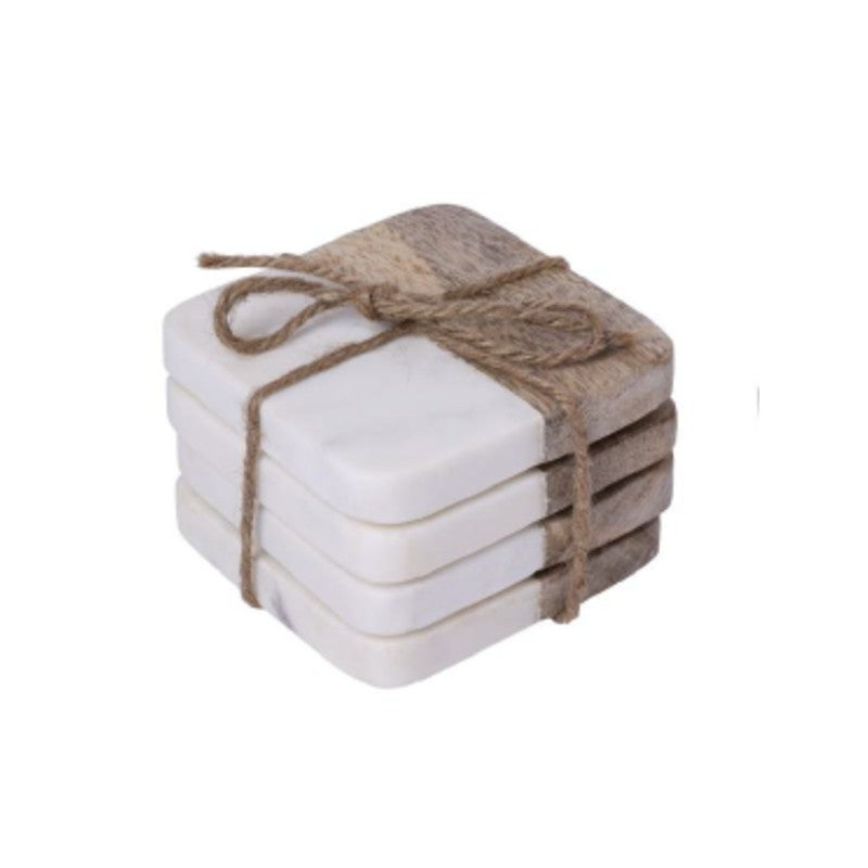 SQUARE WHITE COASTER SET