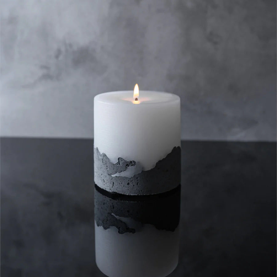RUSTIC RAW CEMENT CONCRETE PILLAR CANDLE