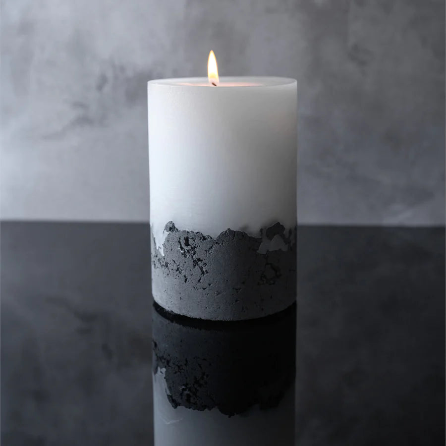 RUSTIC RAW CEMENT CONCRETE PILLAR CANDLE