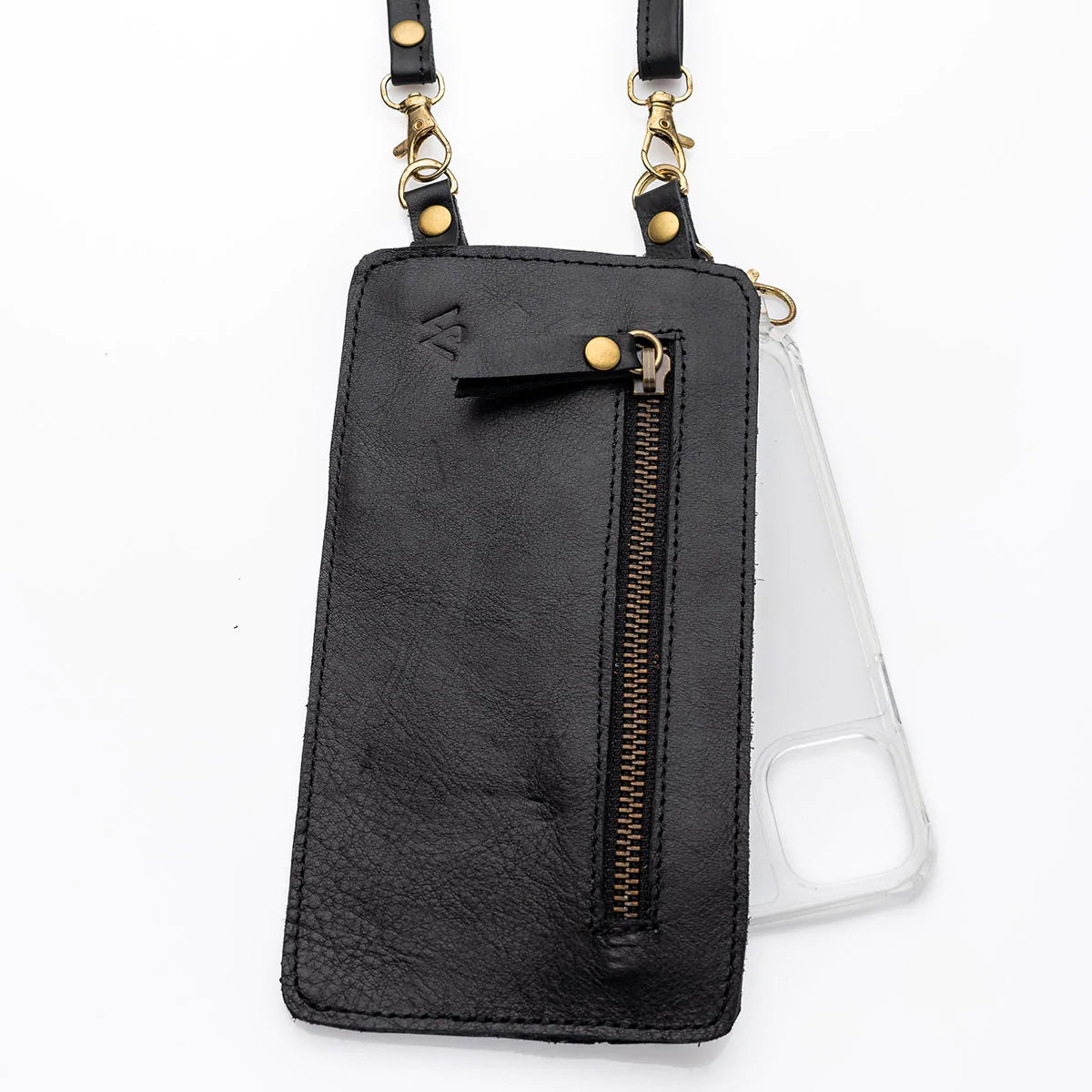 LEATHER POUCH & STRAP BLACK