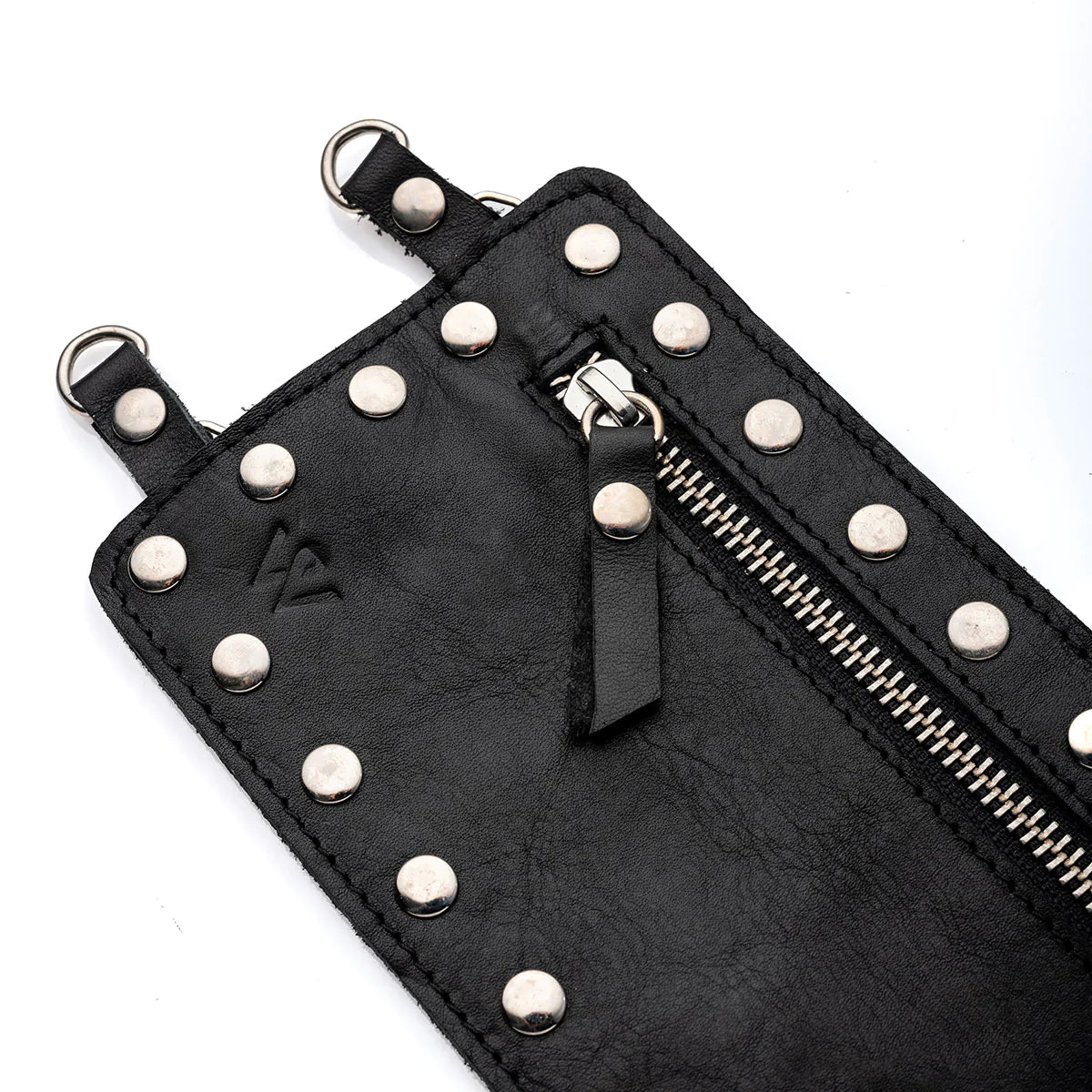 LEATHER POUCH & STRAP BLACK STUDS